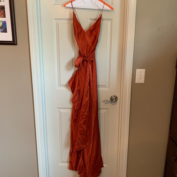 nicholas rust tie silk maxi